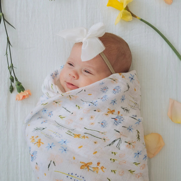 Little Unicorn Cotton Muslin Single Swaddle (Pastel Petals)