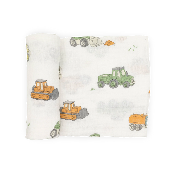 Little Unicorn Cotton Muslin Single Swaddle (Work Trucks)