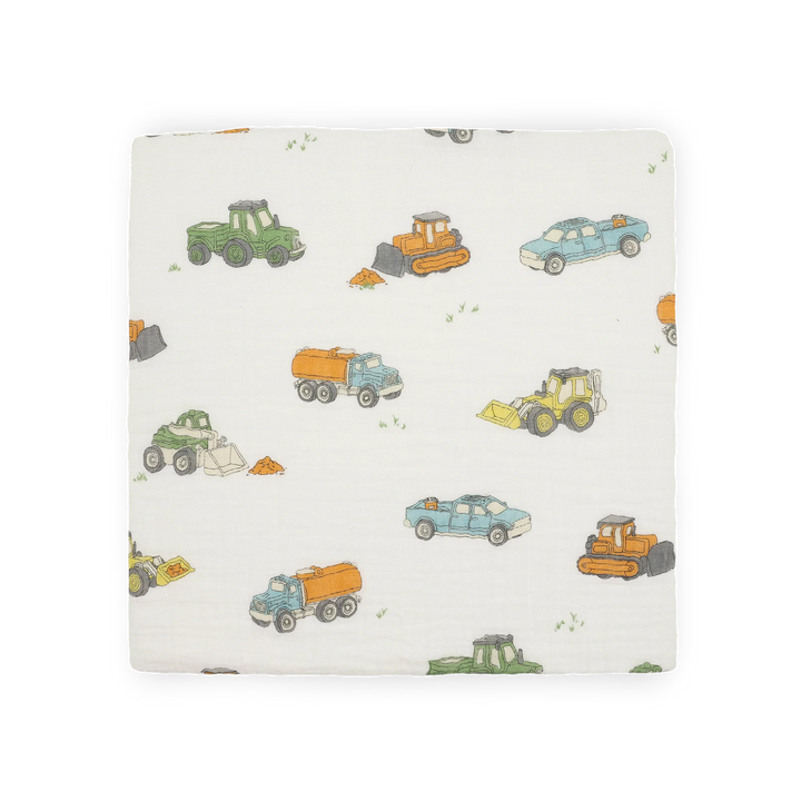 Little Unicorn Cotton Muslin Single Swaddle (Work Trucks)
