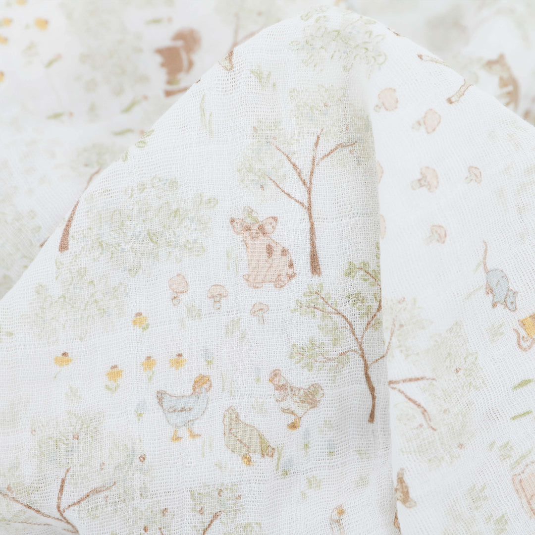 Little Unicorn Cotton Muslin Swaddle Set (Woodland Friends)