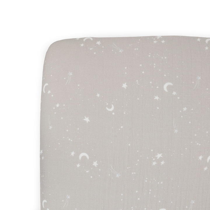 Little Unicorn Organic Cotton Muslin Crib Sheet (Moon Dust)