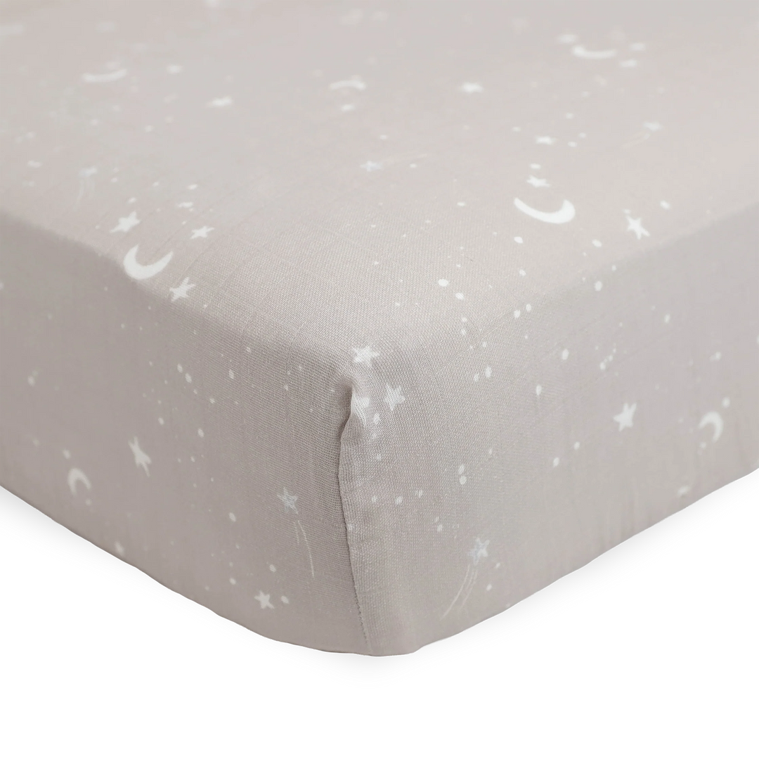 Little Unicorn Organic Cotton Muslin Crib Sheet (Moon Dust)