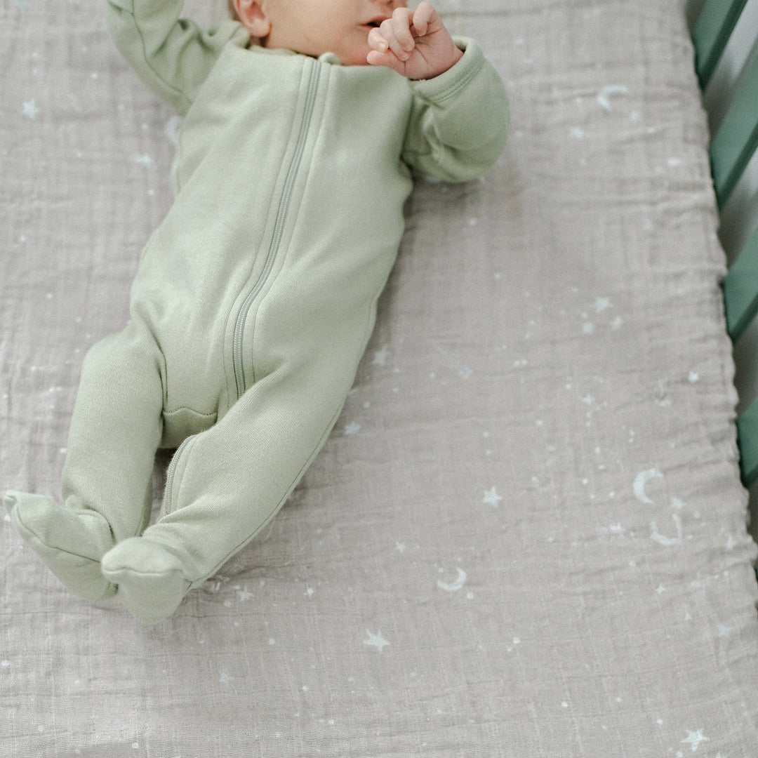 Little Unicorn Organic Cotton Muslin Crib Sheet (Moon Dust)