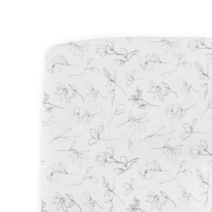Little Unicorn Organic Cotton Muslin Crib Sheet (Pencil Floral)