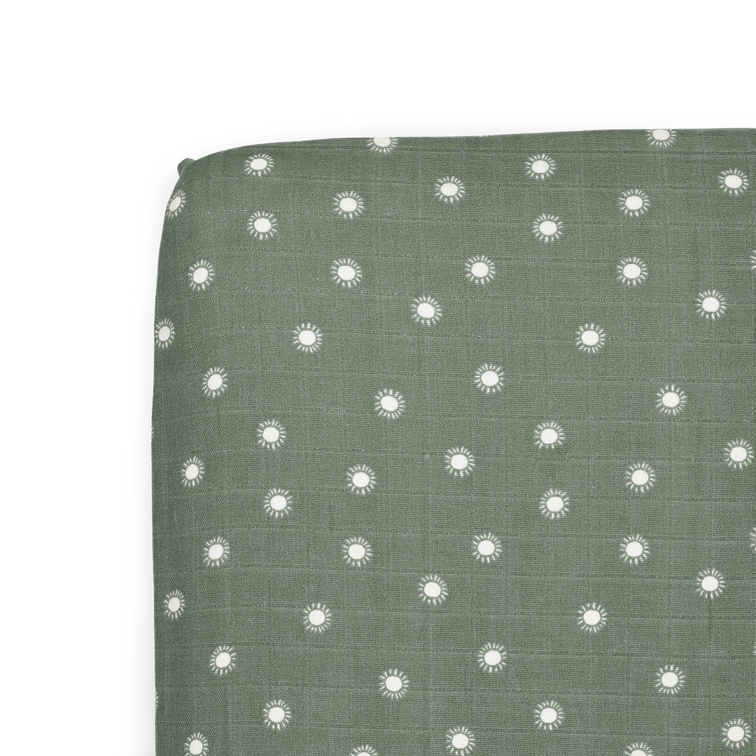 Little Unicorn Organic Cotton Muslin Crib Sheet (Sage Suns)