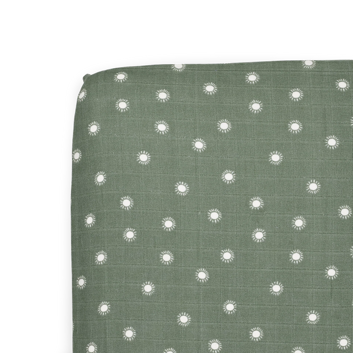 Little Unicorn Organic Cotton Muslin Crib Sheet (Sage Suns)