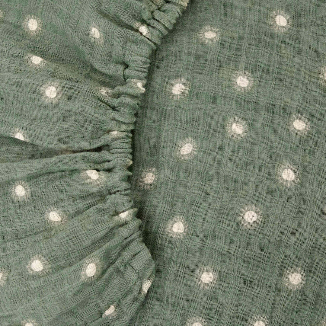 Little Unicorn Organic Cotton Muslin Crib Sheet (Sage Suns)