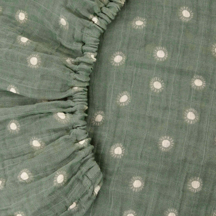 Little Unicorn Organic Cotton Muslin Crib Sheet (Sage Suns)