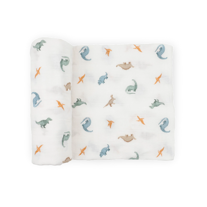 Little Unicorn Organic Cotton Muslin Swaddle Blanket (Little Dino)