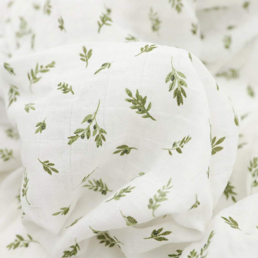 Little Unicorn Organic Cotton Muslin Swaddle Blanket (Olive Branch)