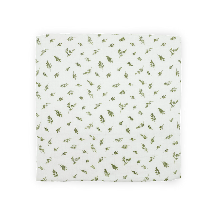 Little Unicorn Organic Cotton Muslin Swaddle Blanket (Olive Branch)