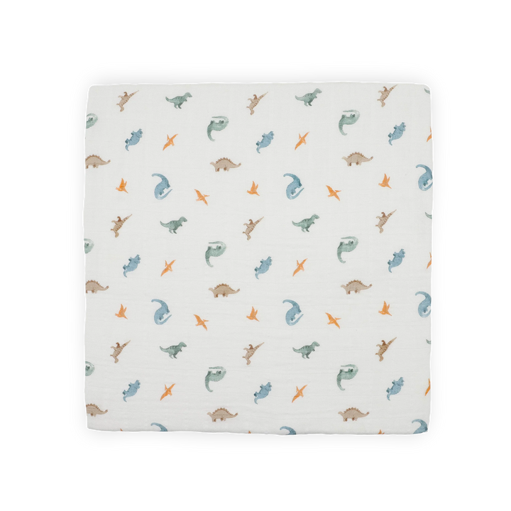 Little Unicorn Organic Cotton Muslin Swaddle Blanket Set (Little Dino)