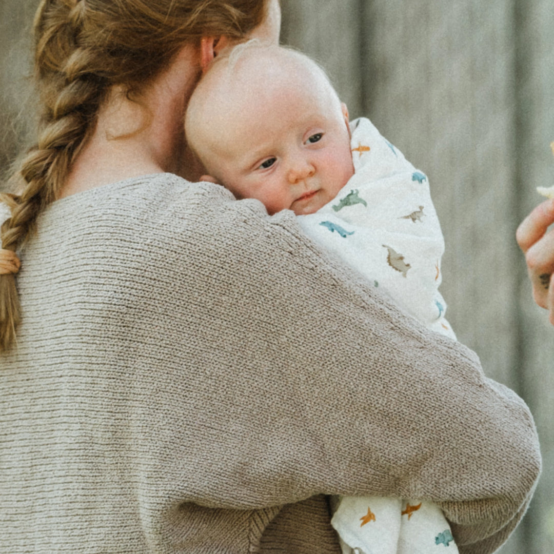 Little Unicorn Organic Cotton Muslin Swaddle Blanket Set (Little Dino)