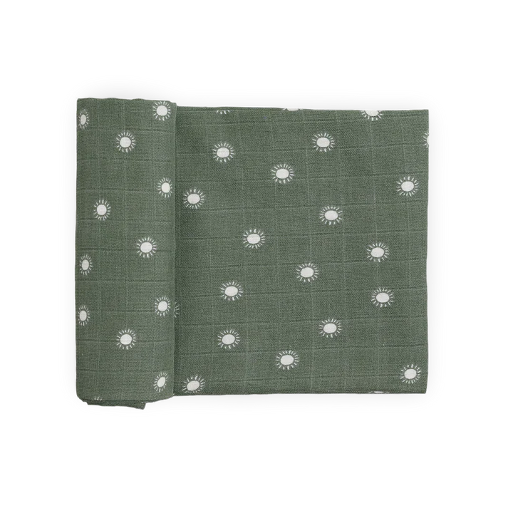 Little Unicorn Organic Cotton Muslin Swaddle Blanket Set (Sage Suns)