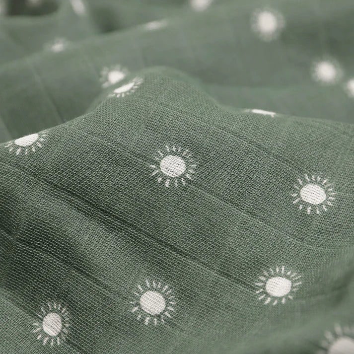 Little Unicorn Organic Cotton Muslin Swaddle Blanket Set (Sage Suns)