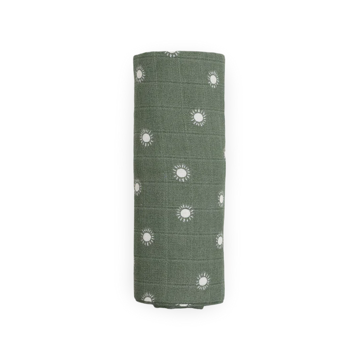 Little Unicorn Organic Cotton Muslin Swaddle Blanket Set (Sage Suns)