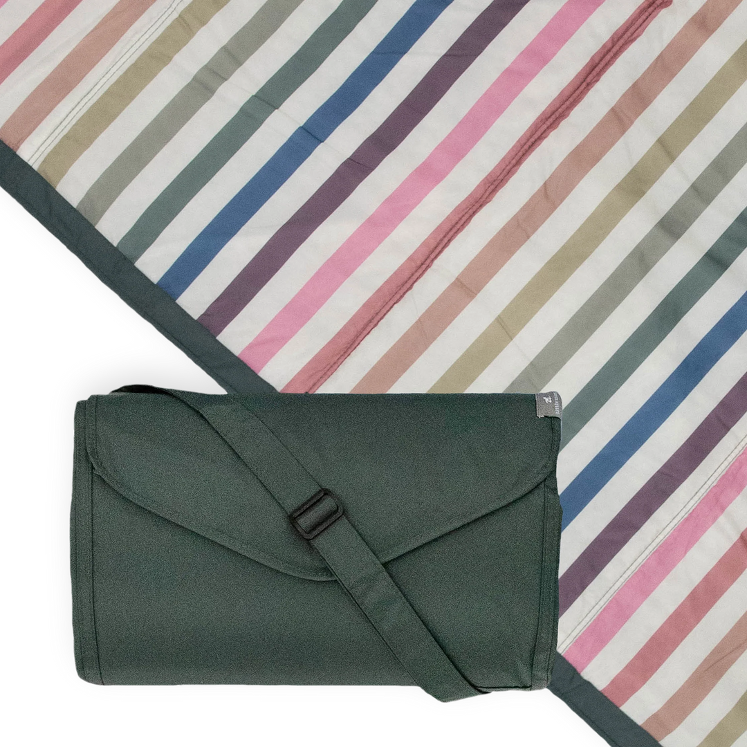 Little Unicorn Outdoor Blanket 5'x5' (Chroma Rugby Stripe)
