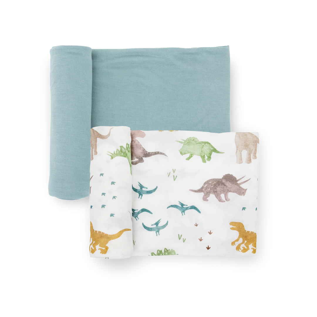 Little Unicorn Stretch Knit Swaddle Set Dino Pals