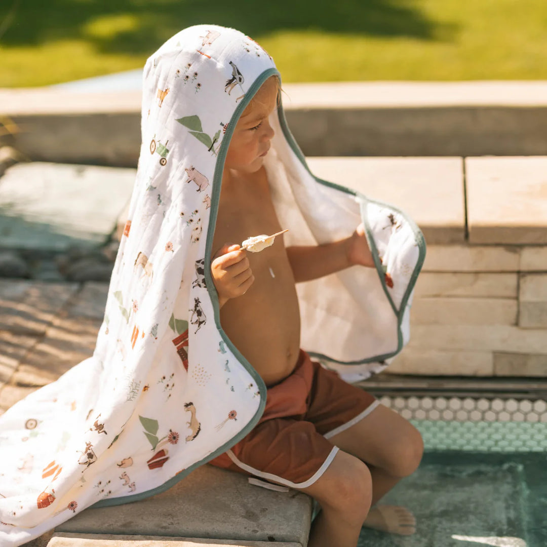 Little Unicorn Toddler Hooded Towel (Farmyard)