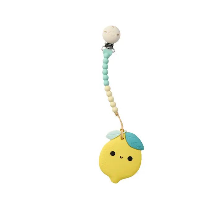 LouLou LOLLIPOP Pacifier Clip Teether Set (Lemon)