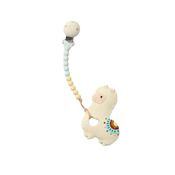 LouLou LOLLIPOP Pacifier Clip Teether Set (Llama)