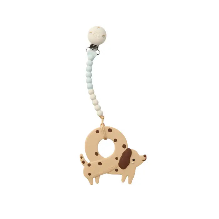 LouLou LOLLIPOP Pacifier Clip Teether Set (Pretzel Dog)