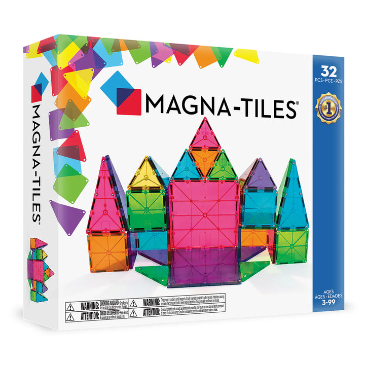 Magna-Tiles 32-Piece Construction Set (Classic Clear Colours)
