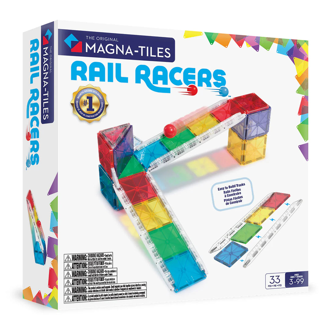 Magna-Tiles 33-Piece Construction Set (Rail Racers)