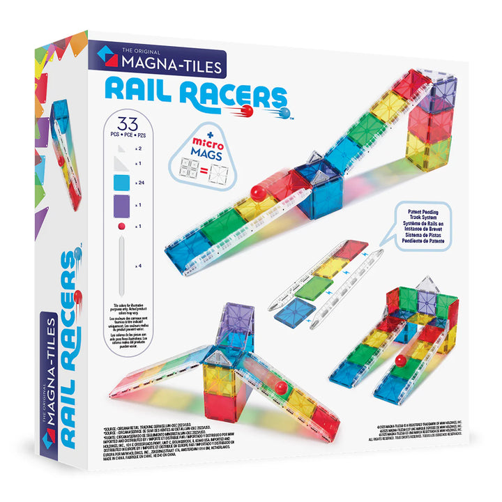 Magna-Tiles 33-Piece Construction Set (Rail Racers)