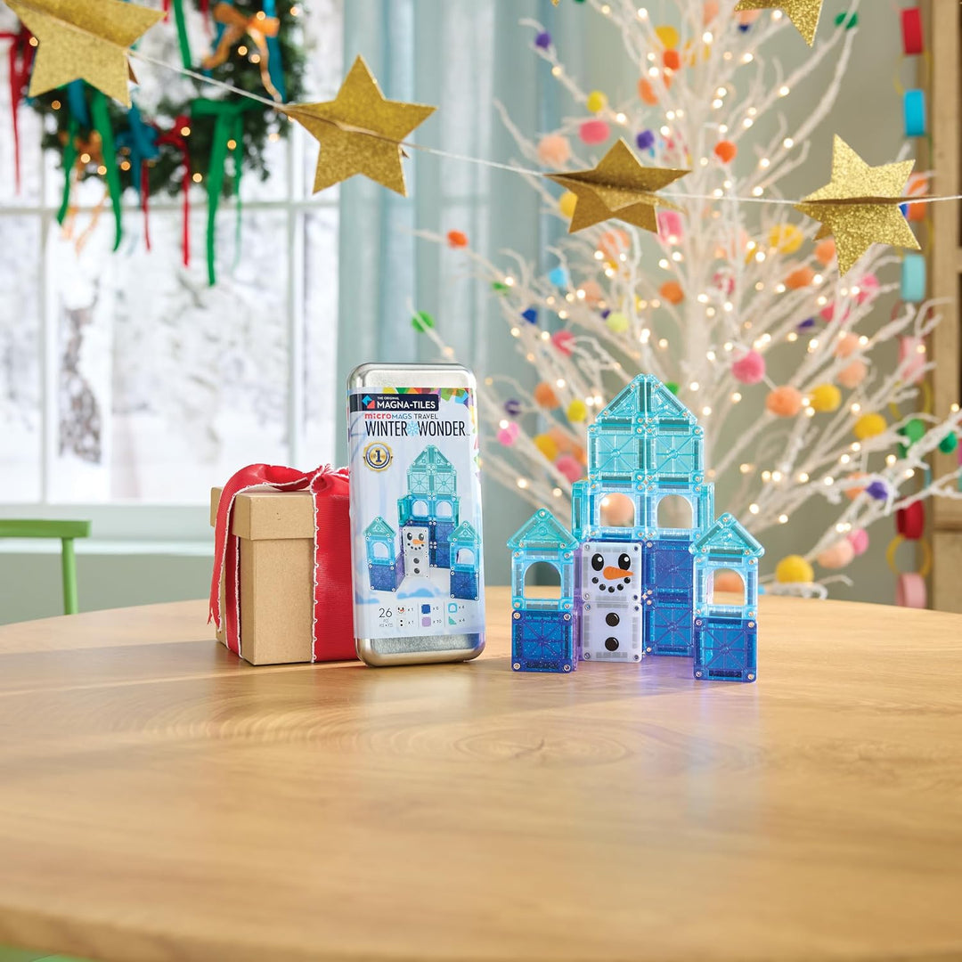 Magna-Tiles MicroMAGS 26-Piece Travel Construction Set (Winter Wonder)