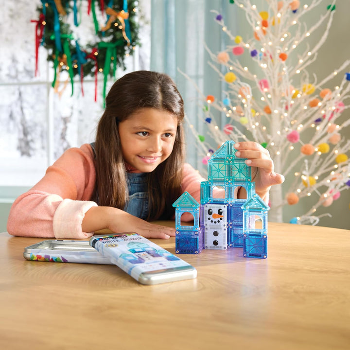 Magna-Tiles MicroMAGS 26-Piece Travel Construction Set (Winter Wonder)