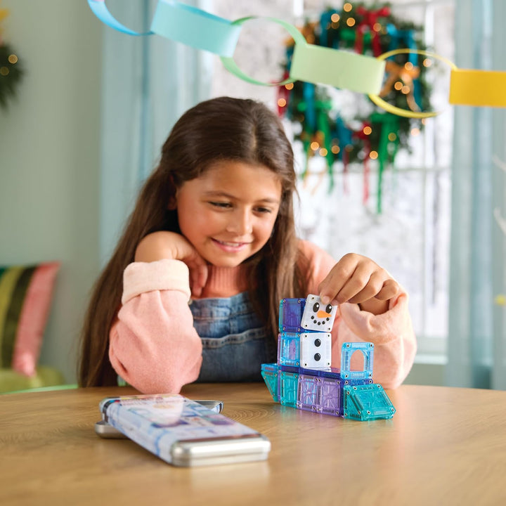 Magna-Tiles MicroMAGS 26-Piece Travel Construction Set (Winter Wonder)