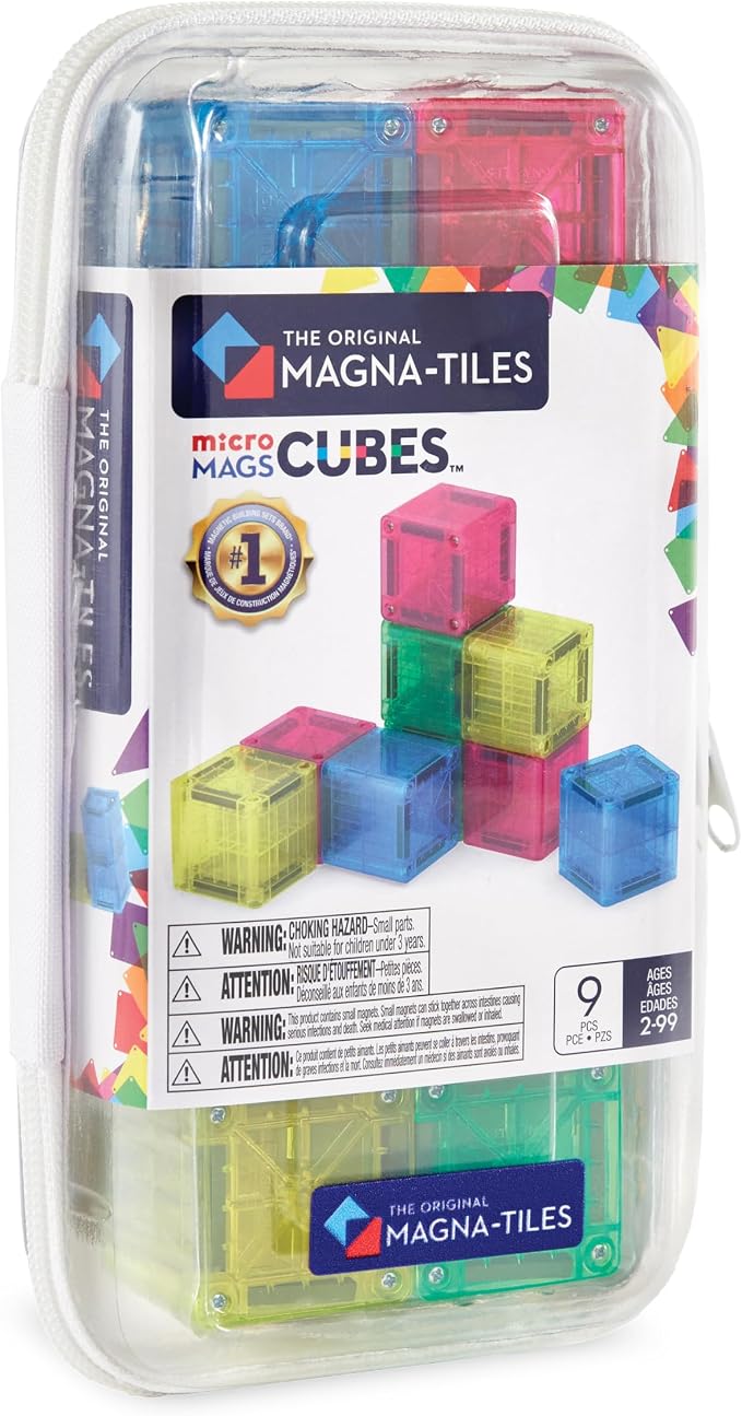 Magna-Tiles MicroMAGS 9-Piece Construction Set (Cubes)