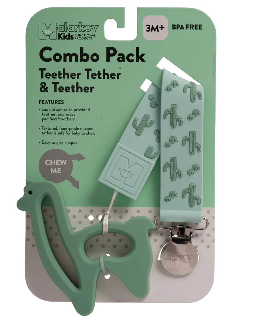 Malarkey Kids Teether Tether + Teether (Cactus Llama)