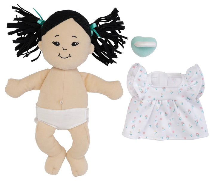 Manhattan Toy Love, Stella Doll (Light Beige with Black Pigtails)