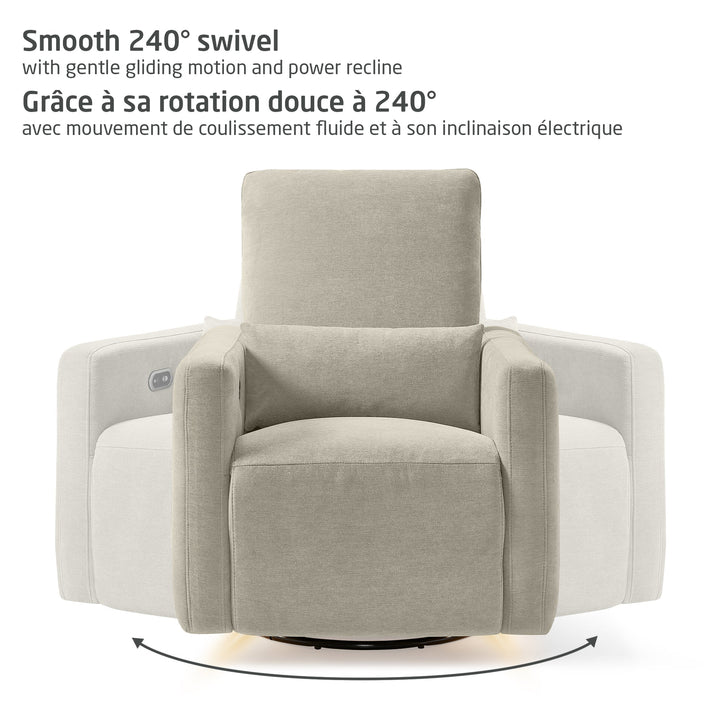 Maxi Cosi Dorian Swivel Glider &amp; Power Recliner (Chenille Fog)