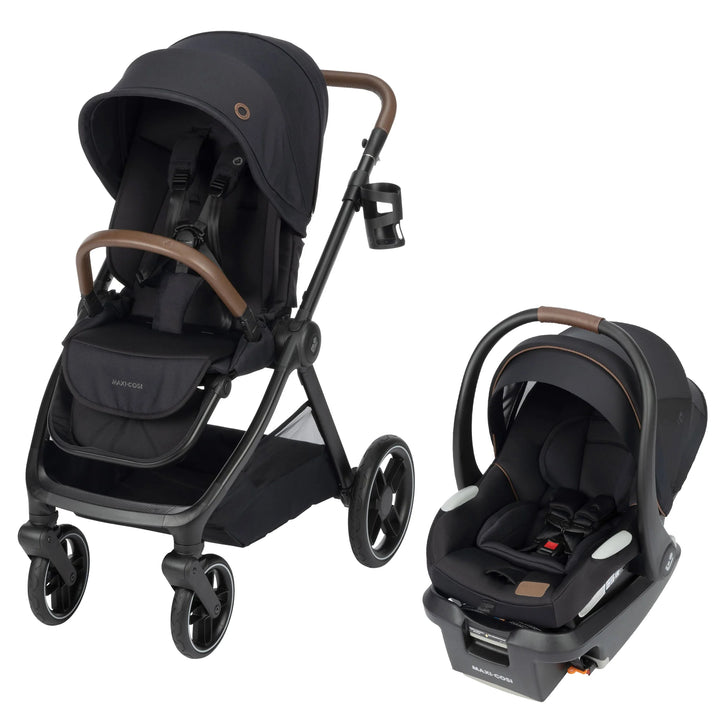 Maxi Cosi Oxford Stroller & Mico Luxe+ Travel System (Black)