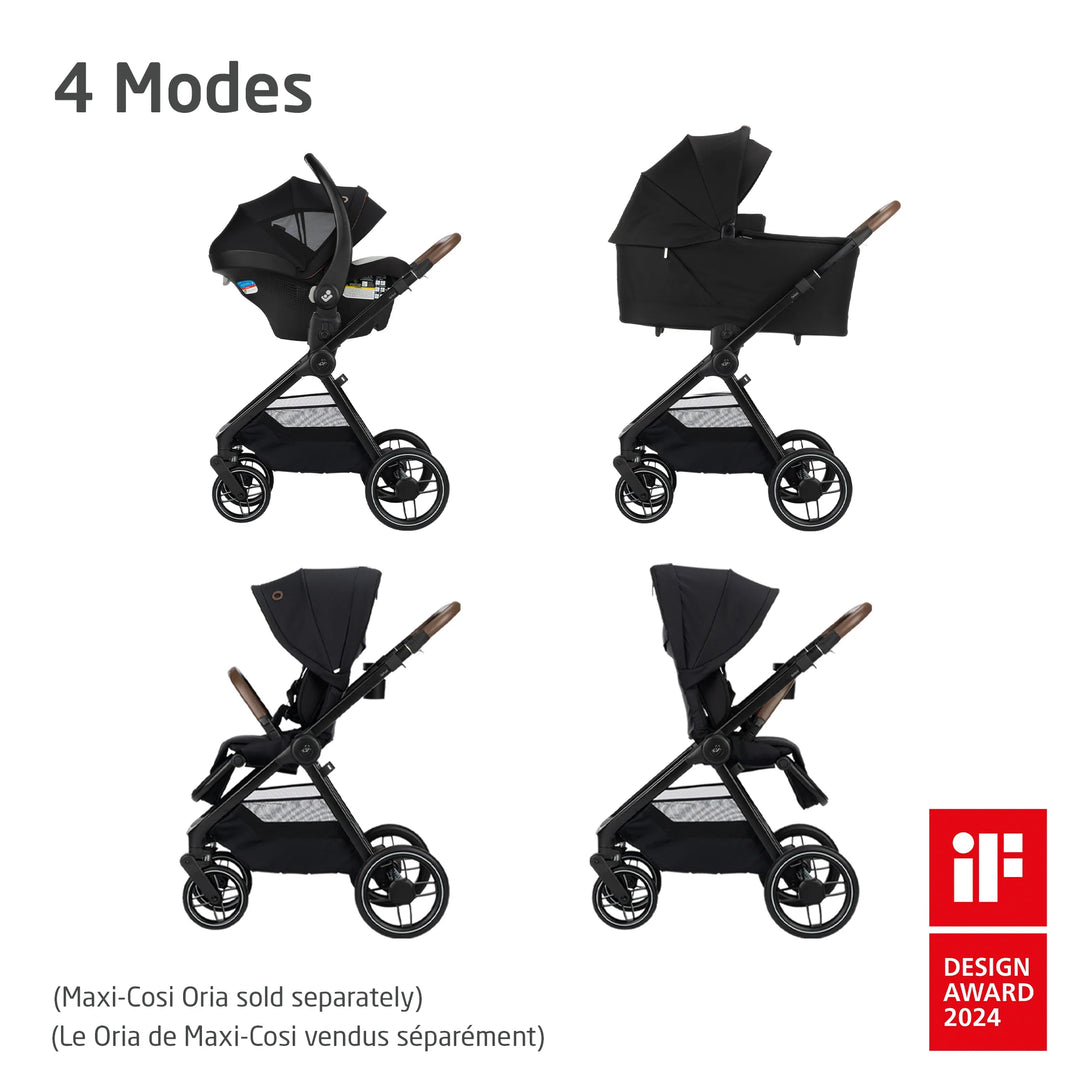 Maxi Cosi Oxford Stroller & Mico Luxe+ Travel System (Black)