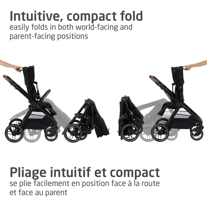Maxi Cosi Oxford Stroller & Mico Luxe+ Travel System (Black)