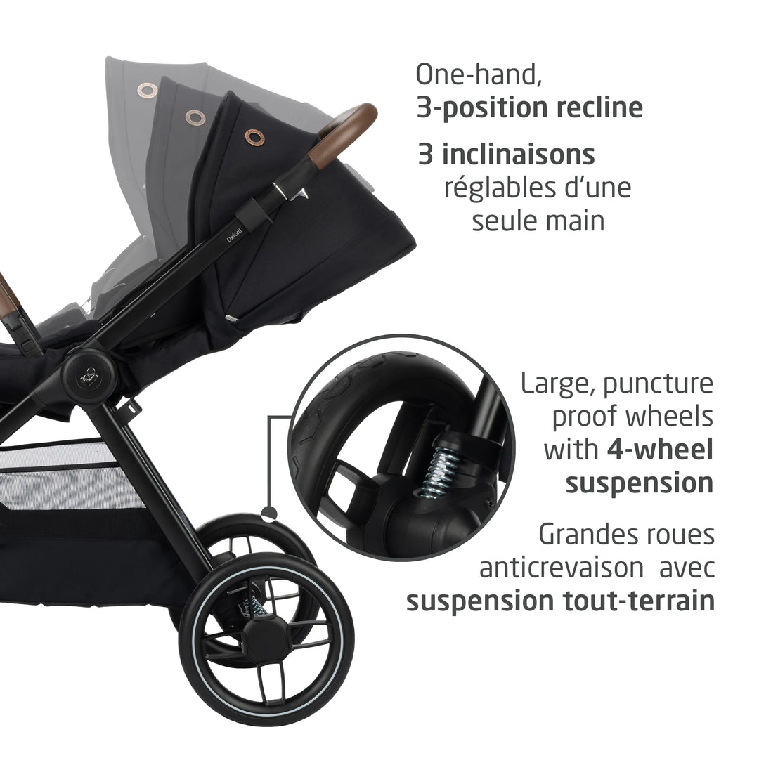 Maxi Cosi Oxford Stroller & Mico Luxe+ Travel System (Black)