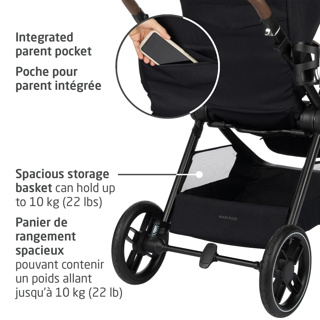 Maxi Cosi Oxford Stroller & Mico Luxe+ Travel System (Black)