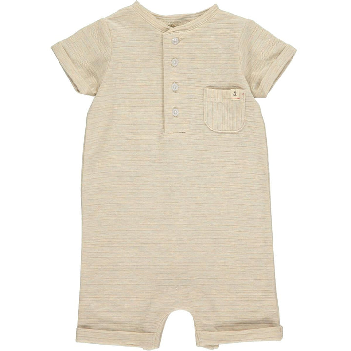 Me &amp; Henry Camborne Henley Romper (Beige Ribbed)