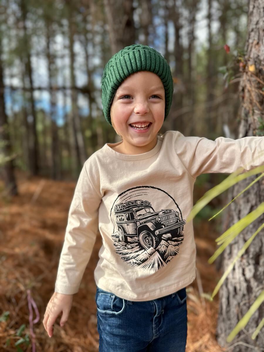 Me & Henry Cherokee Raglan Tee (Tan Jeep)