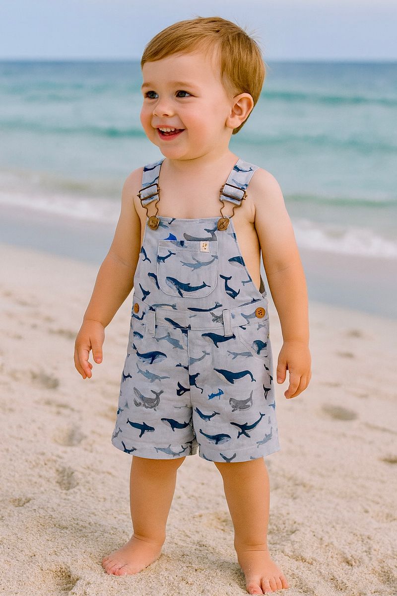 Me &amp; Henry Galleon Overalls (Whales)