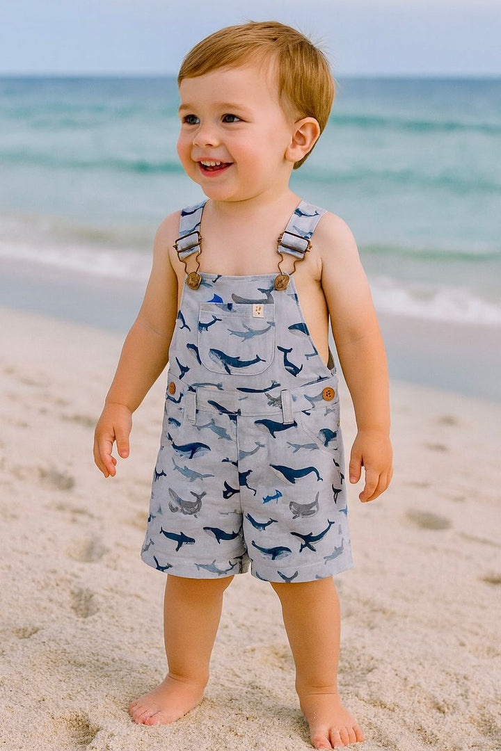 Me &amp; Henry Galleon Overalls (Whales)