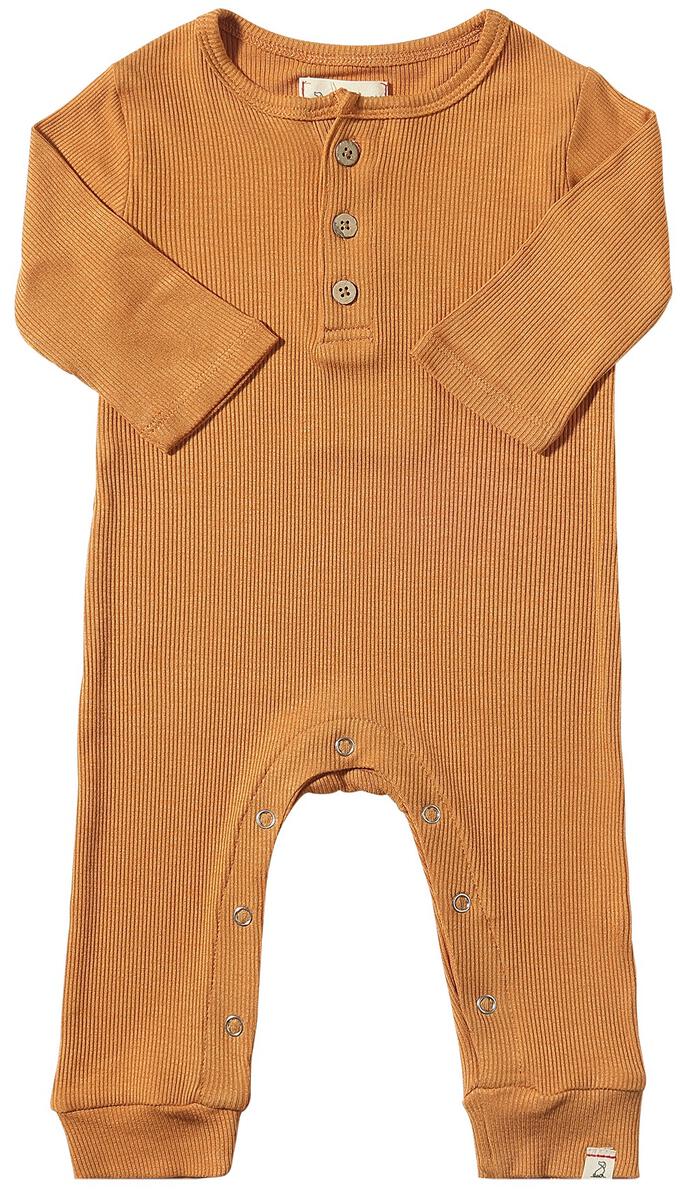 Me & Henry Mason Rib Romper (Burnt Orange)