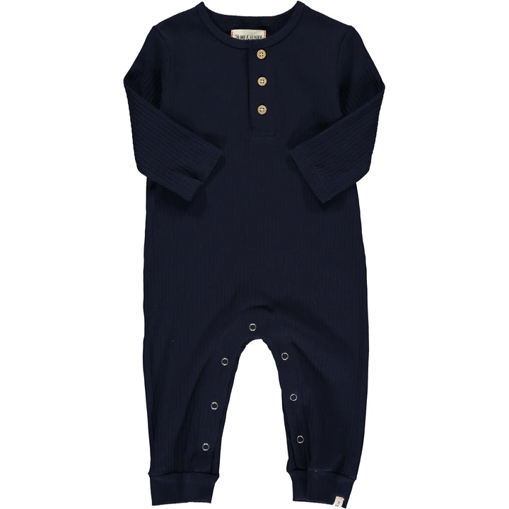 Me & Henry Mason Rib Romper (Navy)