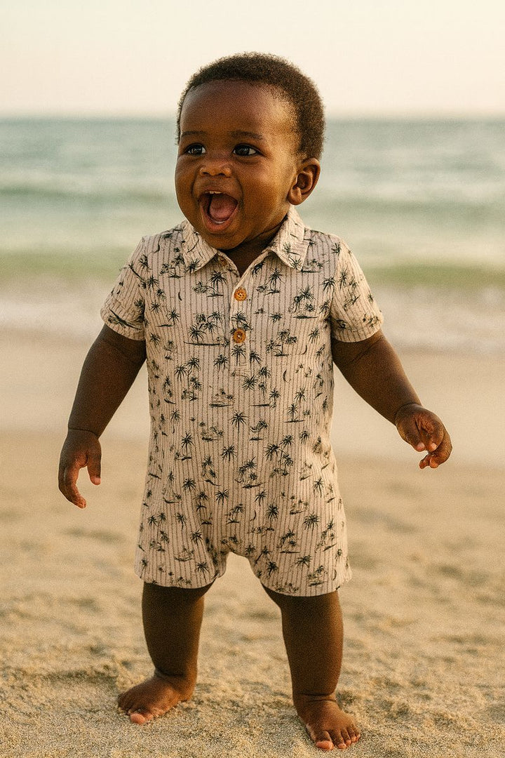 Me &amp; Henry Molokai Romper (Beige Island)