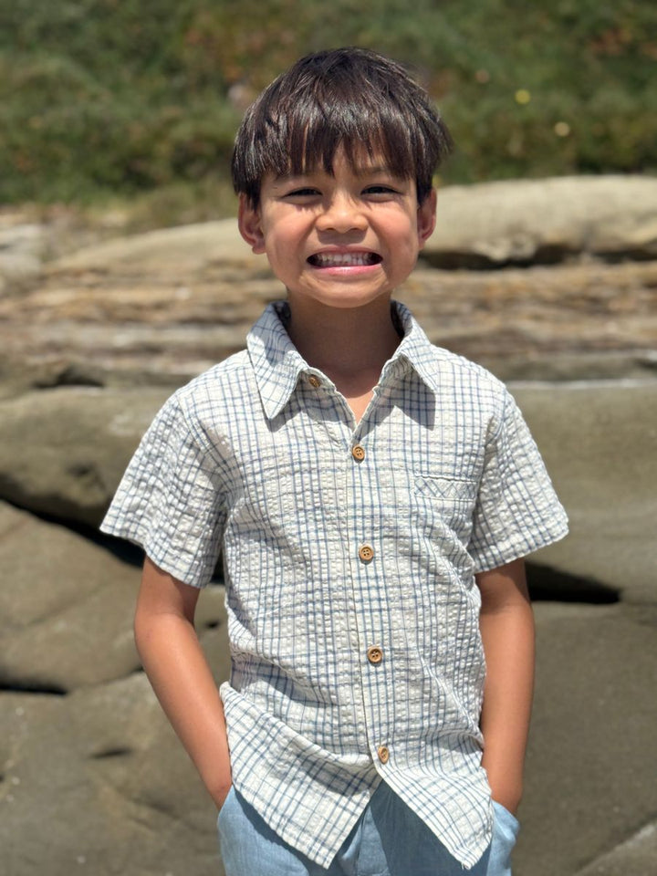 Me &amp; Henry Newport Shirt (Chambray/Cream Plaid)