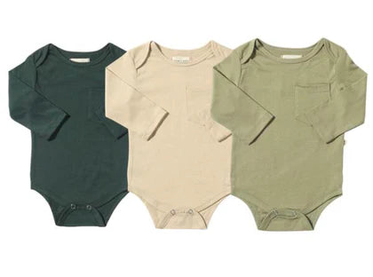 Me &amp; Henry Tellico Onesies 3-Pack (Tan/Green/Sage)